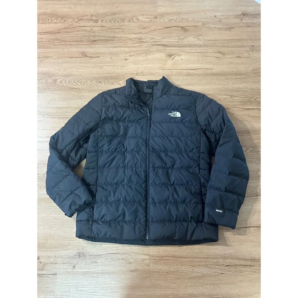 The North Face 600 Fill Down Puffer Jacket Mens Large Black Full Zip Winter